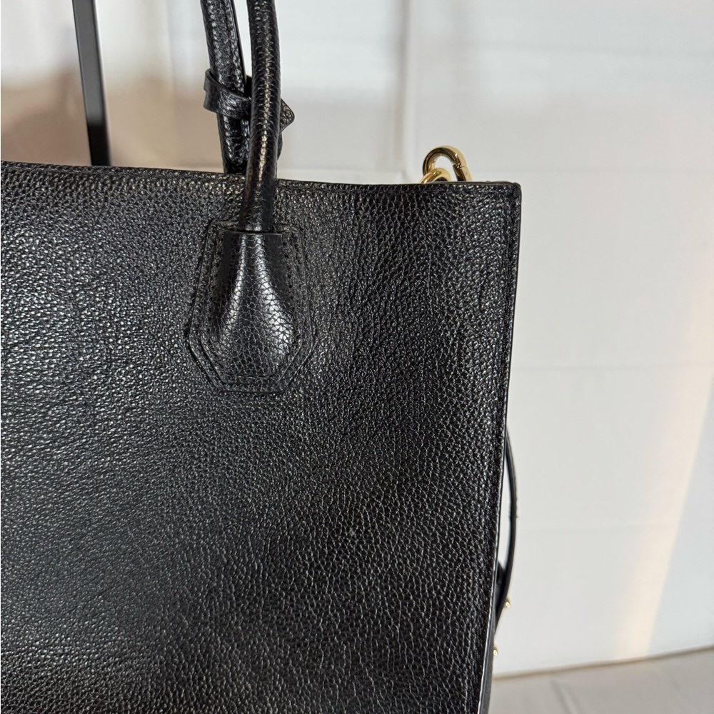 Michael Kors Black Mercer Leather Large Convertible Tote with strap NWT - Picture 8 of 16